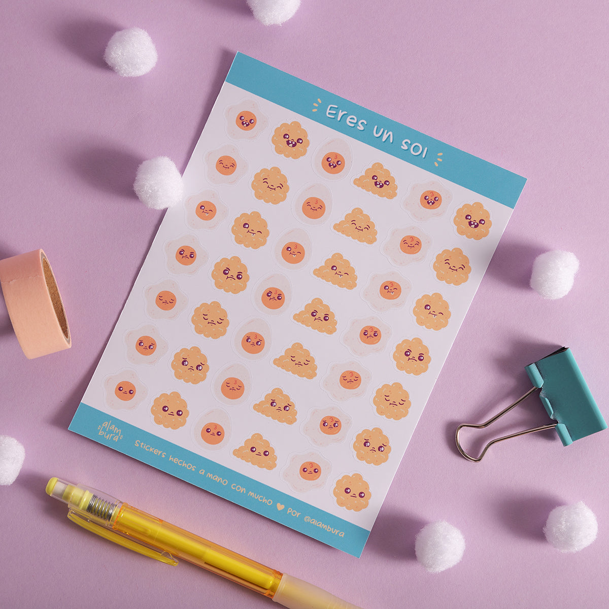 Hojita de Stickers Eres un Sol