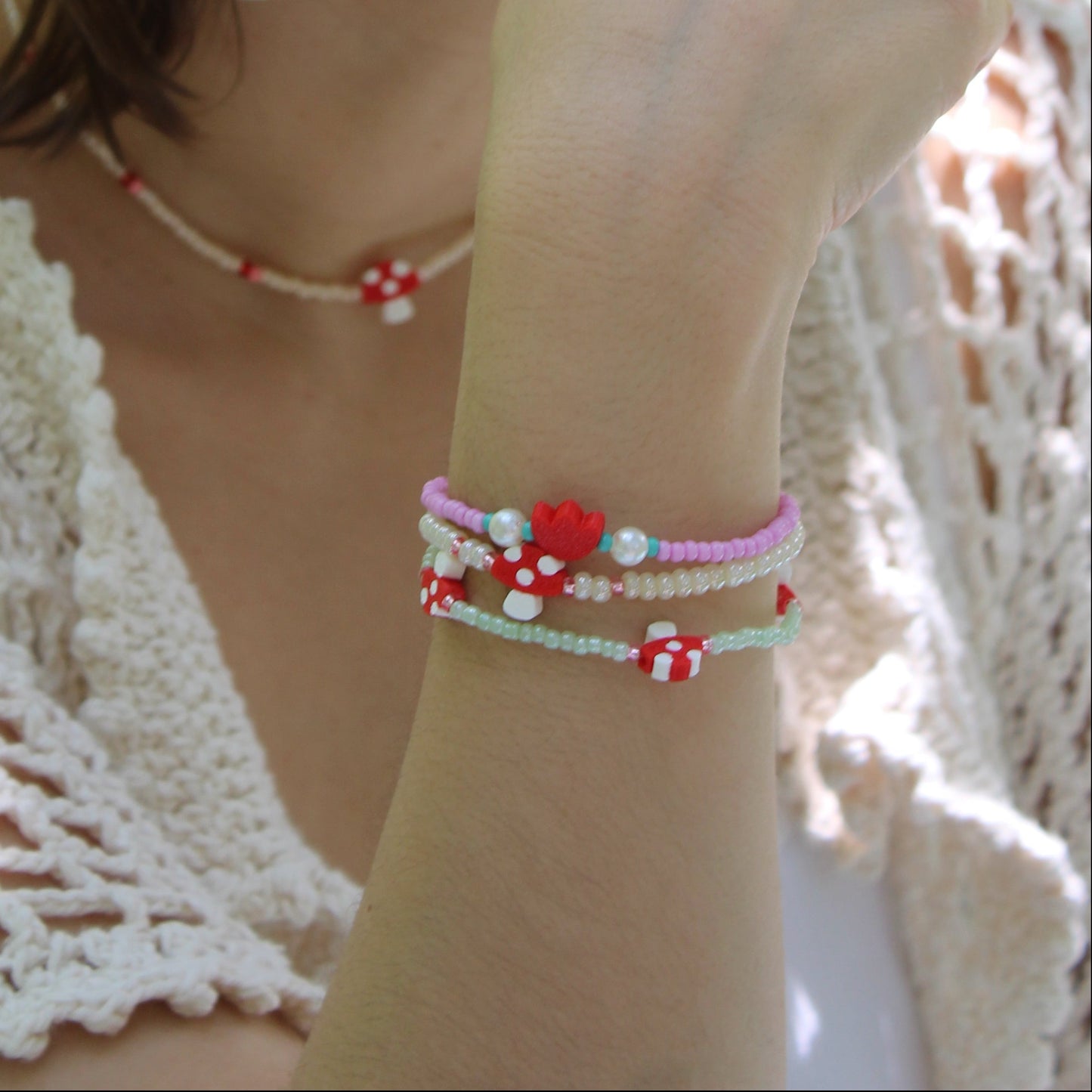 Set Pulseras Honguito