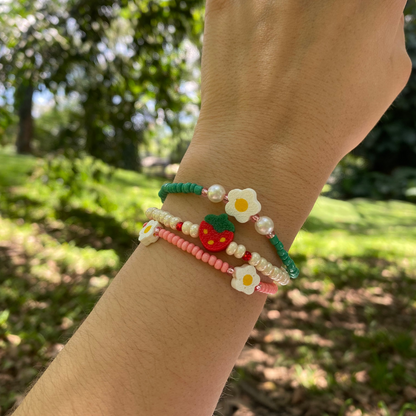 Set Pulseras Margarita fresa