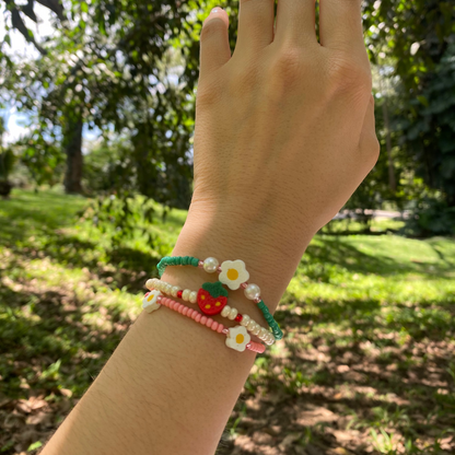 Set Pulseras Margarita fresa