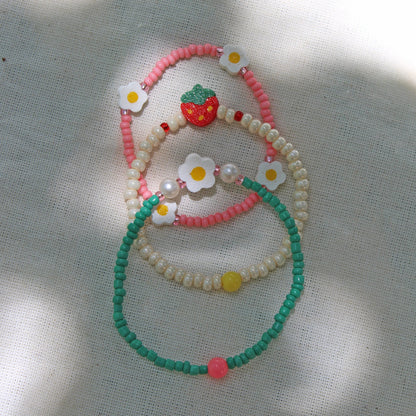 Set Pulseras Margarita fresa