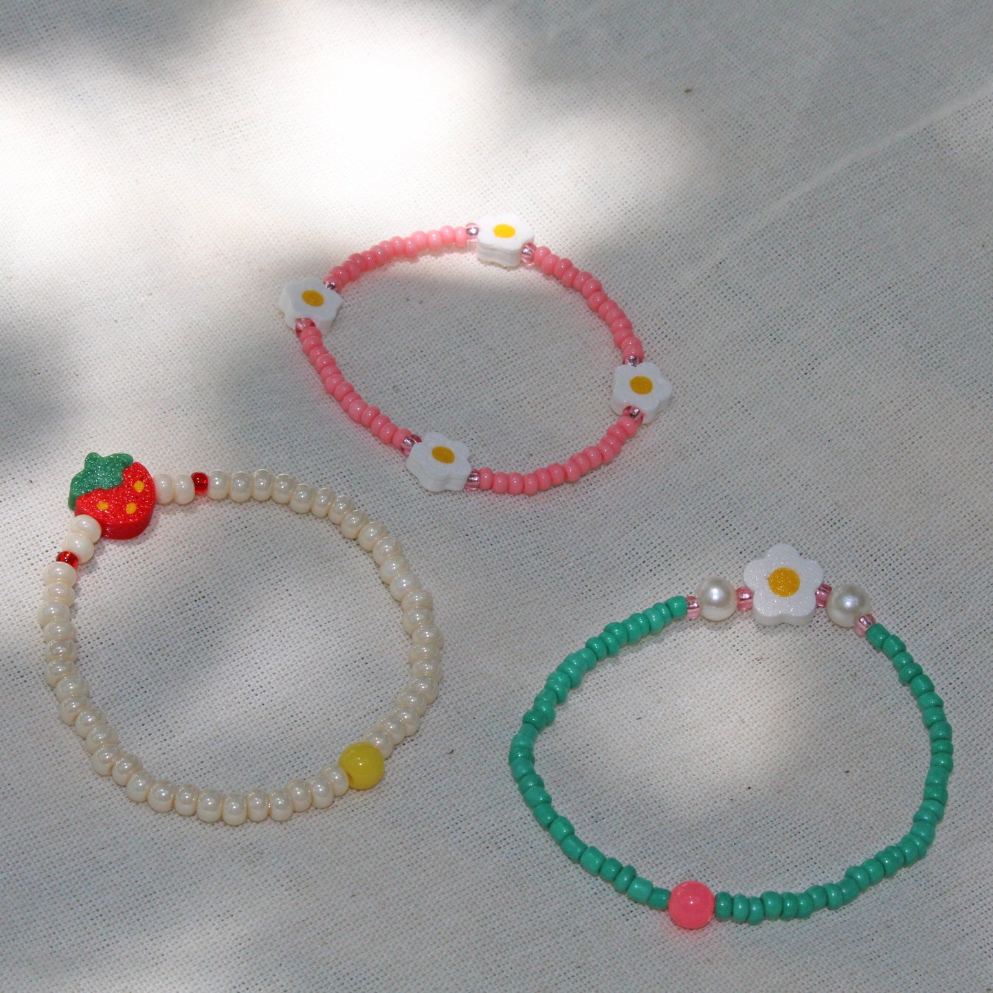 Set Pulseras Margarita fresa