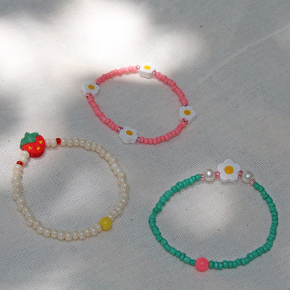 Set Pulseras Margarita fresa